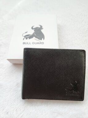 Men's Bull Guard RFID Black Leather Wallet NIB